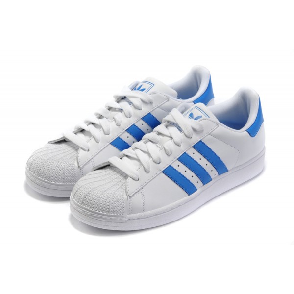 adidas superstar blanche et bleu femme